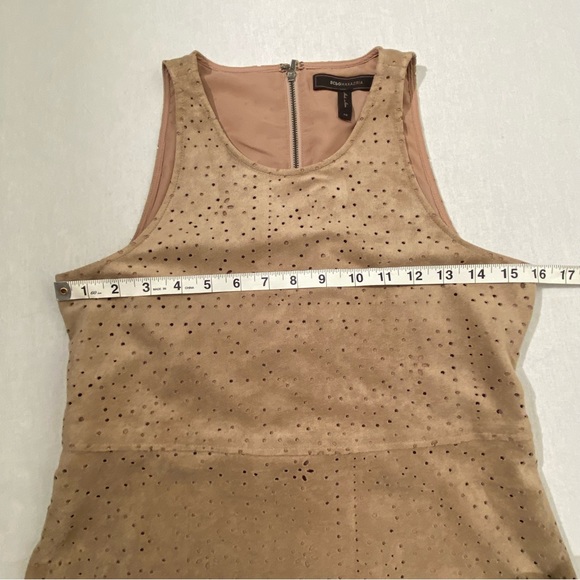 BCBGMaxAzria "Faux" Suede Caralyn Laser Cut Drape Back Tank Top, Size XS - Picture 11 of 14